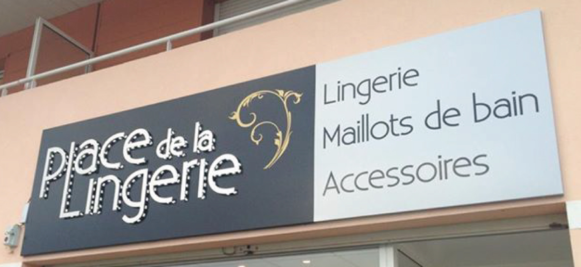 enseigne de lingerie posé par action sud marketing